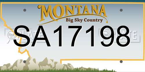 SA17198 Montana License Plate