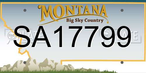 SA17799 Montana License Plate