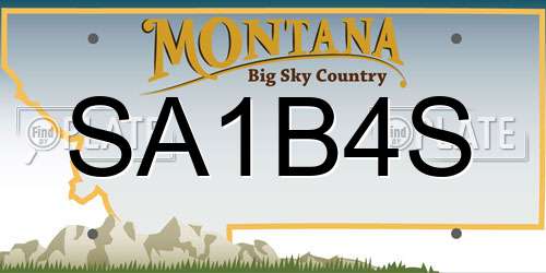 SA1B4S Montana License Plate