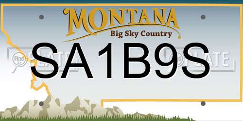 SA1B9S Montana License Plate