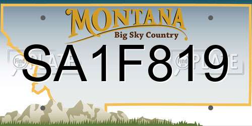SA1F819 Montana License Plate