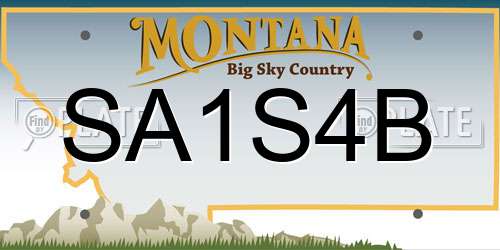 SA1S4B Montana License Plate