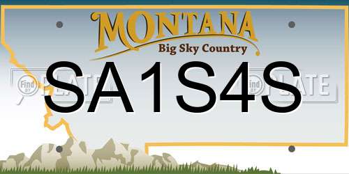 SA1S4S Montana License Plate