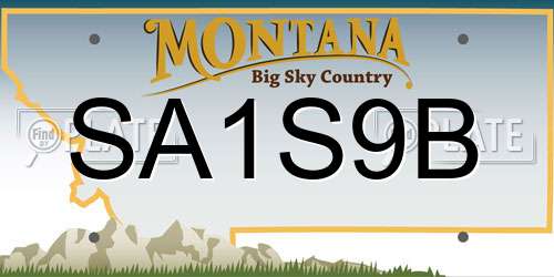 SA1S9B Montana License Plate