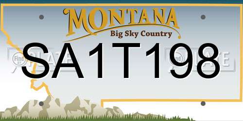 SA1T198 Montana License Plate