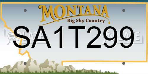 SA1T299 Montana License Plate