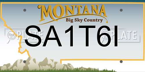 SA1T6I Montana License Plate