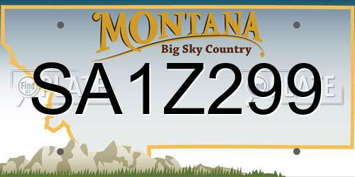 SA1Z299 Montana License Plate