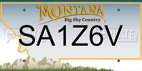SA1Z6V Montana License Plate