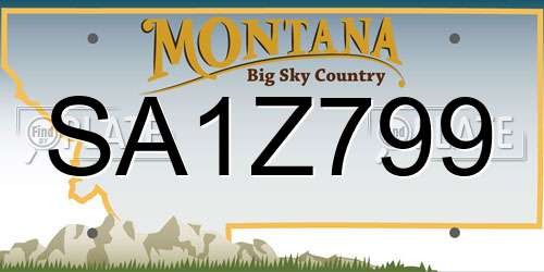 SA1Z799 Montana License Plate