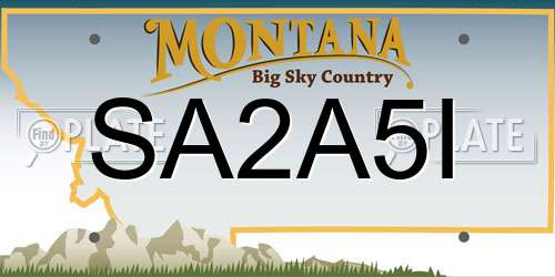 SA2A5I Montana License Plate