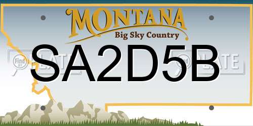SA2D5B Montana License Plate
