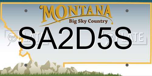 SA2D5S Montana License Plate
