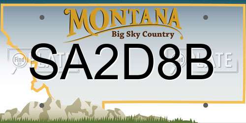 SA2D8B Montana License Plate