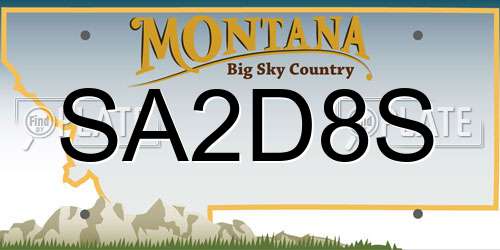 SA2D8S Montana License Plate