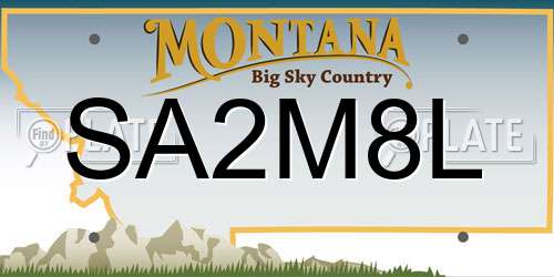 SA2M8L Montana License Plate