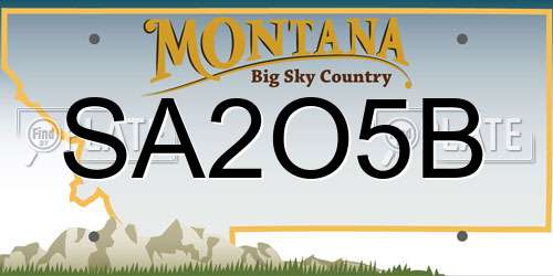 SA2O5B Montana License Plate