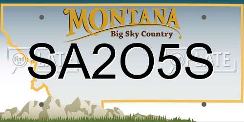 SA2O5S Montana License Plate