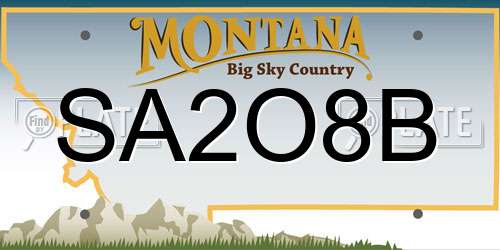 SA2O8B Montana License Plate