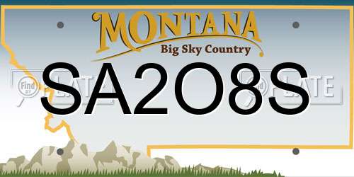 SA2O8S Montana License Plate