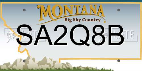 SA2Q8B Montana License Plate