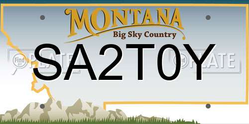 SA2T0Y Montana License Plate