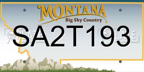 SA2T193 Montana License Plate