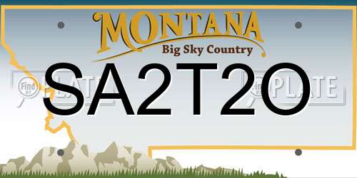 SA2T2O Montana License Plate