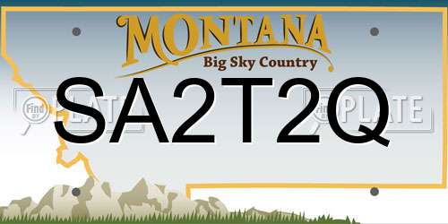 SA2T2Q Montana License Plate