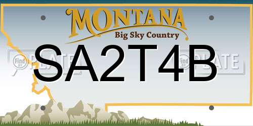 SA2T4B Montana License Plate