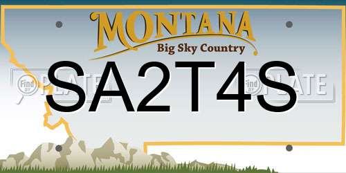 SA2T4S Montana License Plate