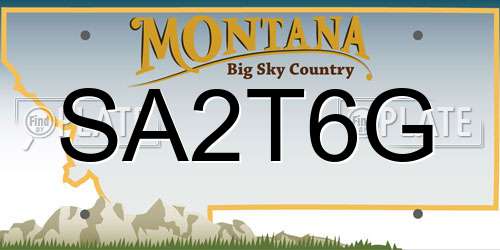 SA2T6G Montana License Plate
