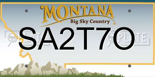 SA2T7O Montana License Plate