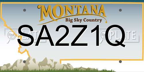 SA2Z1Q Montana License Plate