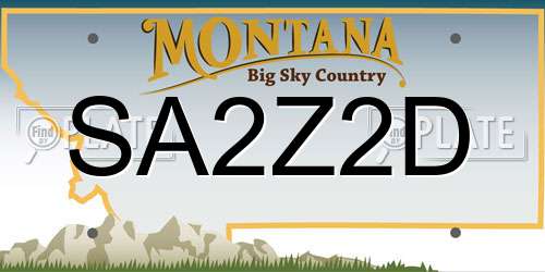 SA2Z2D Montana License Plate