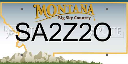 SA2Z2O Montana License Plate