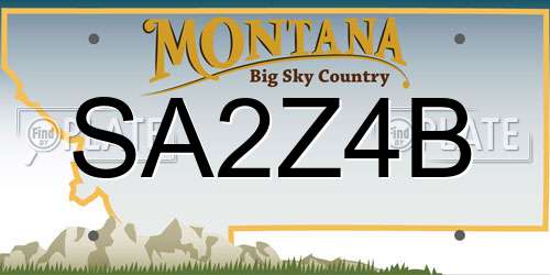 SA2Z4B Montana License Plate