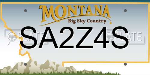 SA2Z4S Montana License Plate