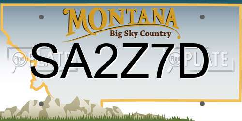 SA2Z7D Montana License Plate