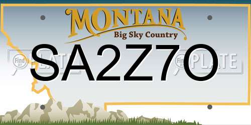 SA2Z7O Montana License Plate