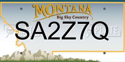 SA2Z7Q Montana License Plate