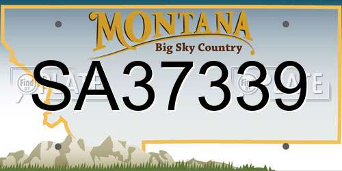 SA37339 Montana License Plate