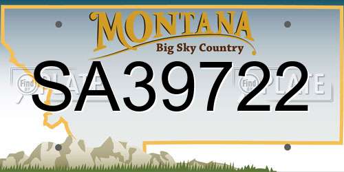 SA39722 Montana License Plate
