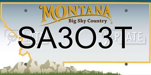 SA3O3T Montana License Plate