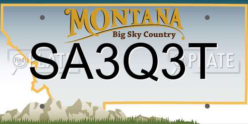 SA3Q3T Montana License Plate