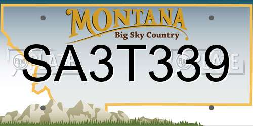 SA3T339 Montana License Plate