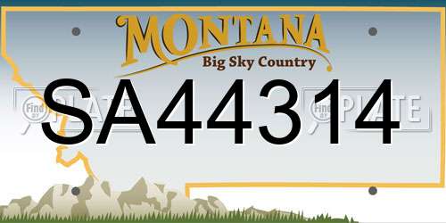 SA44314 Montana License Plate