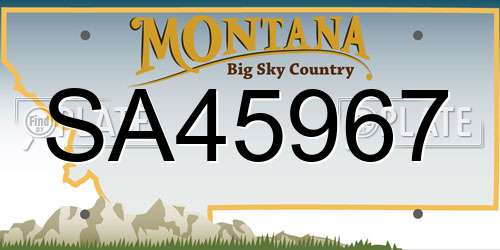SA45967 Montana License Plate