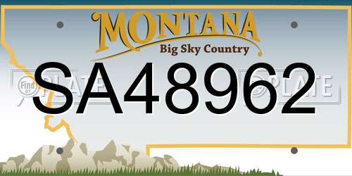 SA48962 Montana License Plate