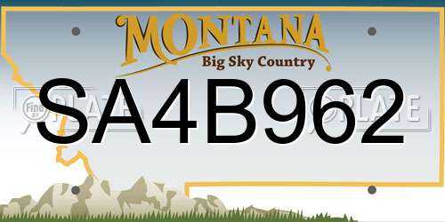 SA4B962 Montana License Plate